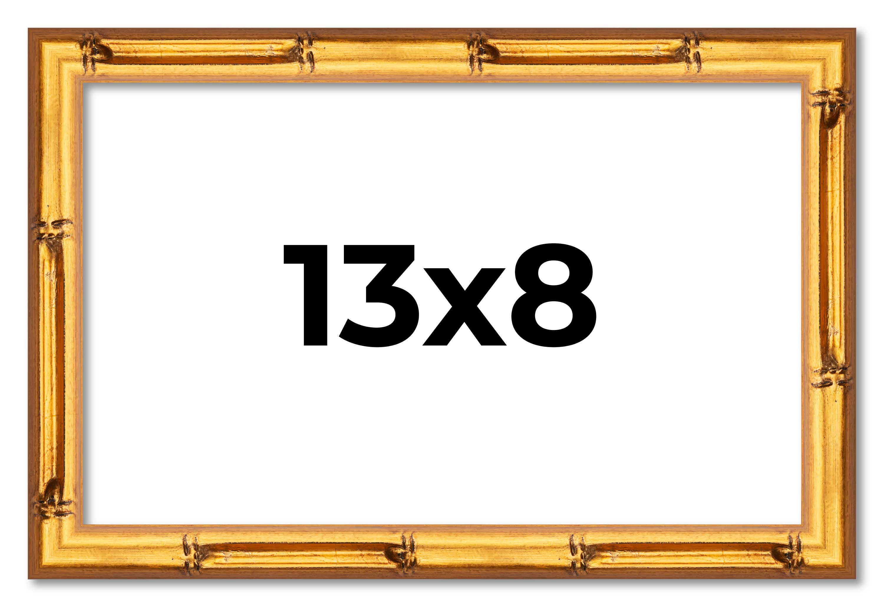 13x8 Frame Gold Bamboo Solid Wood Picture Frame | 0.75 Inch Moulding ...