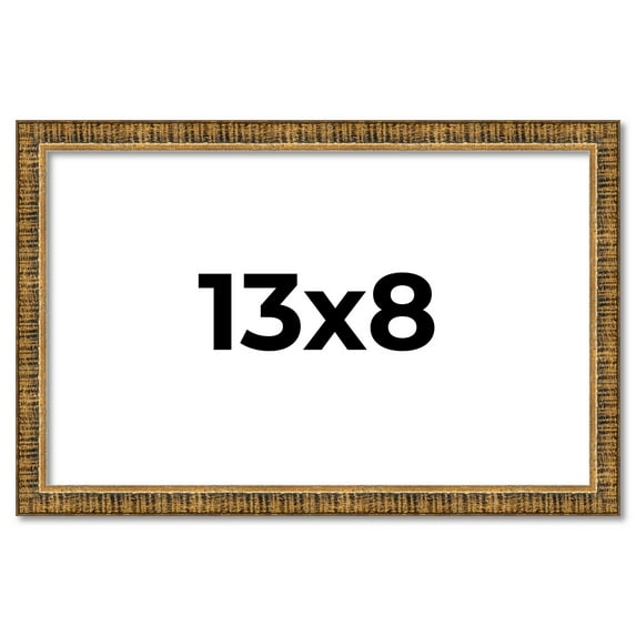 13x8 Frame Gold Kingsley Distressed Solid Wood Picture Frame Width 0.75 Inches | Interior Frame