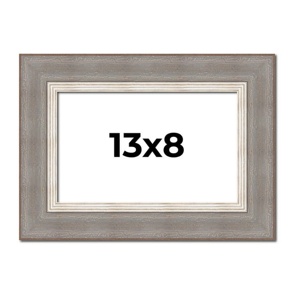 13x8 Frame Grey Real Wood Picture Frame Width 2.75 Inches | Interior Frame Depth 0.5 Inches | Linus