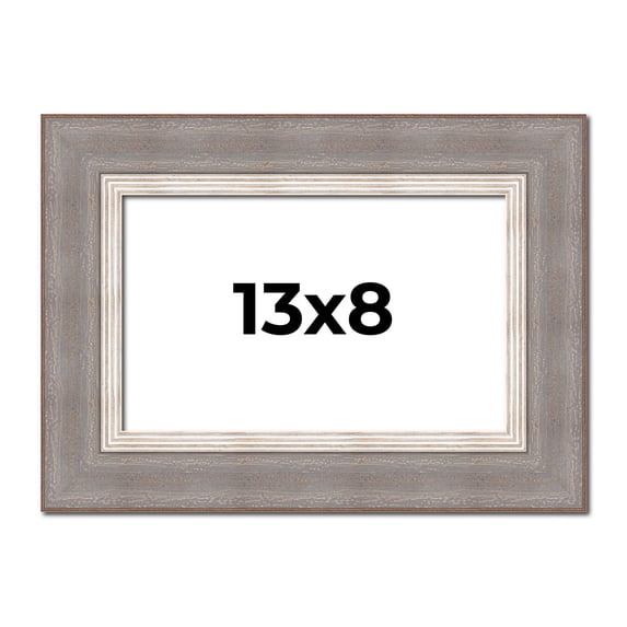 13x8 Frame Grey Real Wood Picture Frame Width 2.75 Inches | Interior Frame Depth 0.5 Inches | Linus