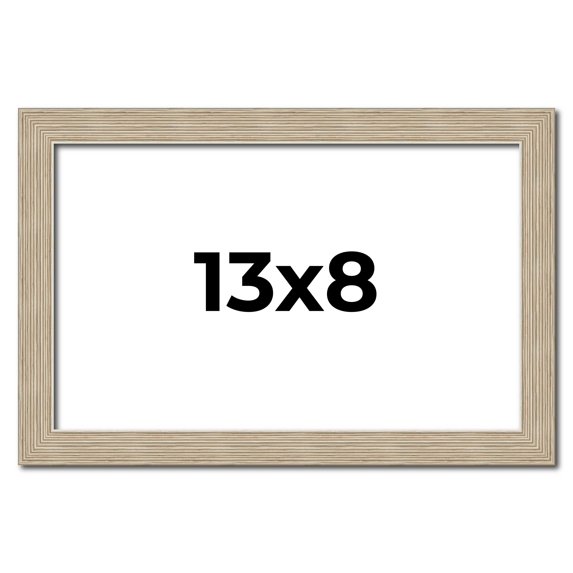 13x8 Frame Grey Solid Wood Picture Frame Width 1 Inches | Interior Frame Depth 0.5 Inches |