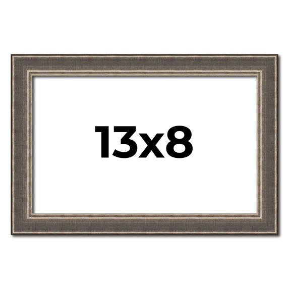 13x8 Frame Silver Real Wood Picture Frame Width 1.25 Inches | Interior Frame Depth 0.5 Inches |