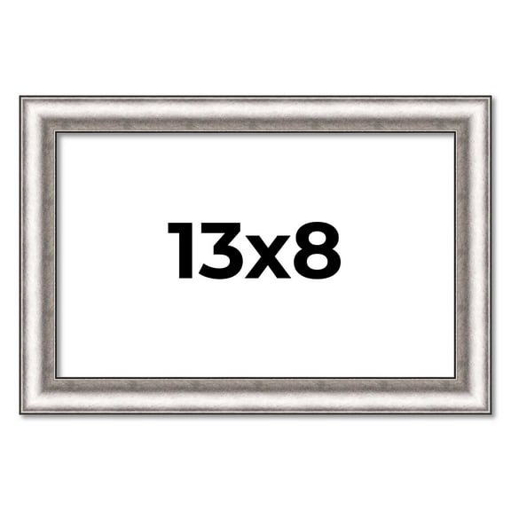 13x8 Frame Silver Real Wood Picture Frame Width 1.25 Inches | Interior Frame Depth 0.5 Inches |