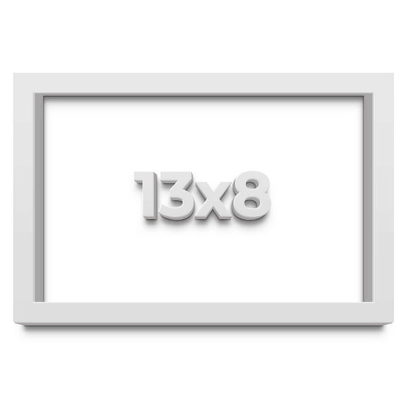 13x8 Shadow Box Frame White | 2 Inches Deep Real Wood Contemporary Shadowbox Display Frame | UV