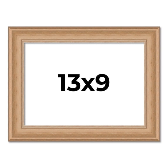 13x9 Frame Charleston Honey Brown Solid Wood Picture Frame Width 1.75 Inches | Interior Depth 0.5