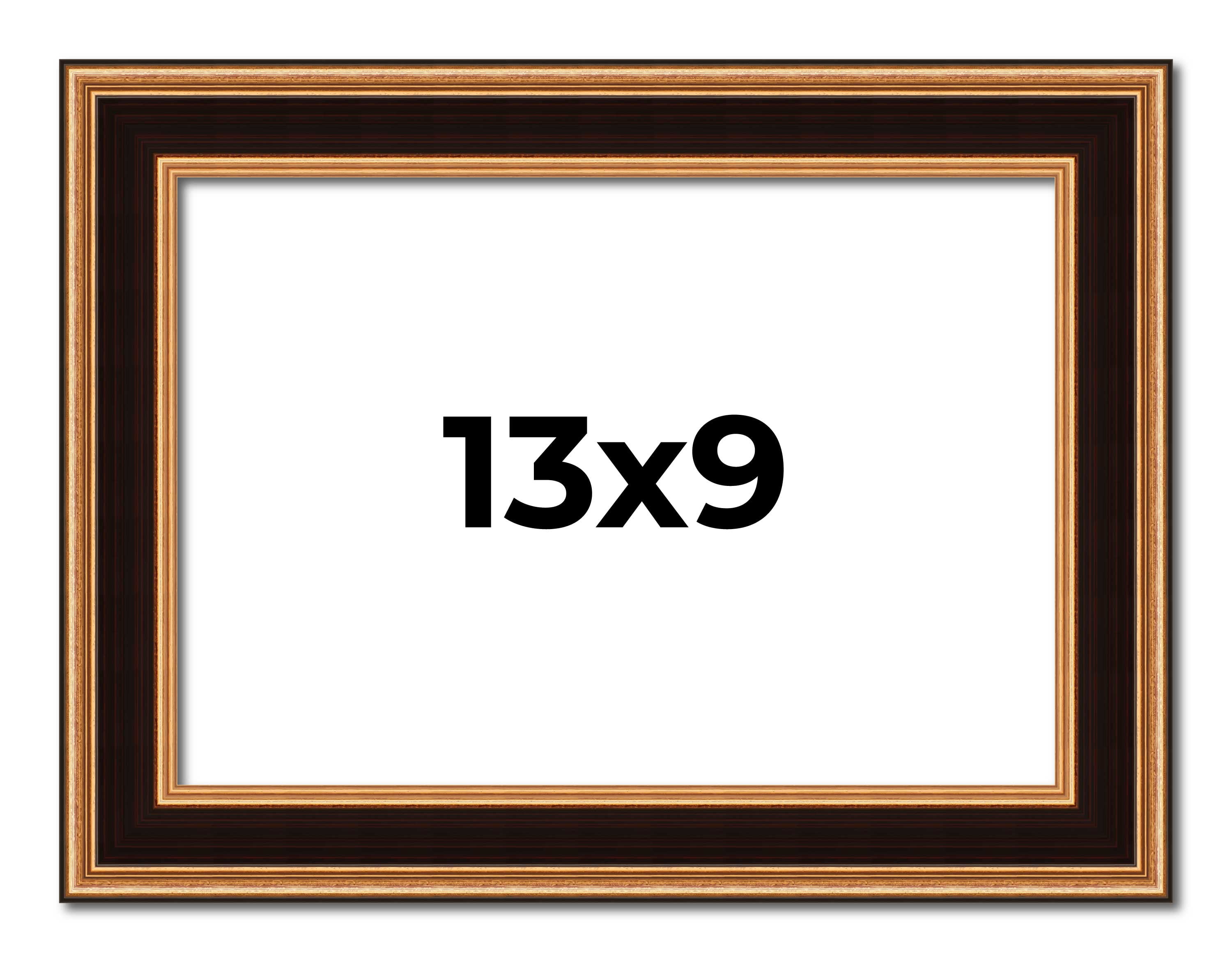 13x9 Frame Gold Brown Plein Air Vintage Solid Wood Picture Frame | 1.75 ...