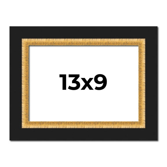 13x9 Frame Gold Real Wood Picture Frame Width 2.25 Inches | Interior Frame Depth 0.5 Inches |