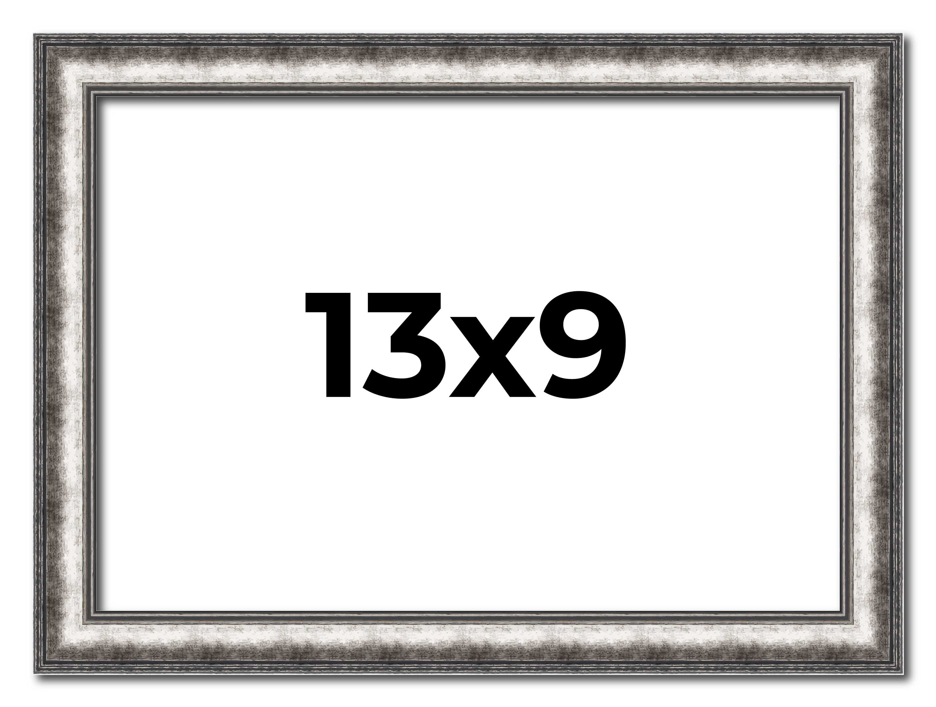 13x9 Frame Silver Real Wood Picture Frame Width 1.125 Inches | Interior ...
