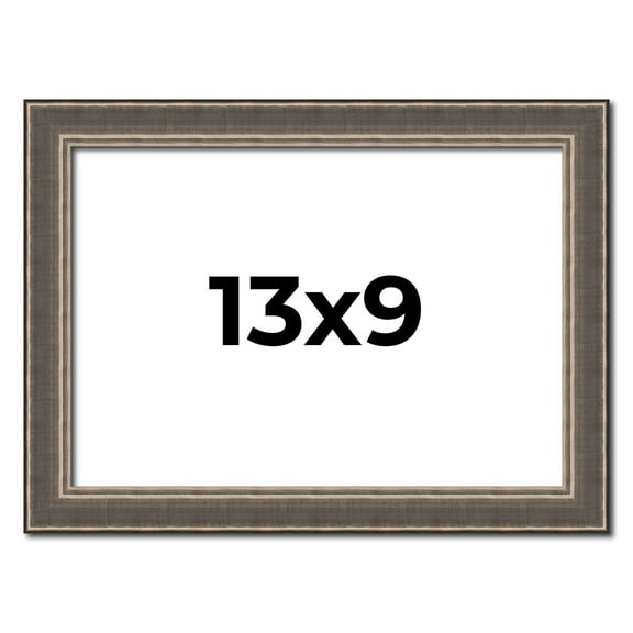 13x9 Frame Silver Real Wood Picture Frame Width 1.25 Inches | Interior Frame Depth 0.5 Inches |