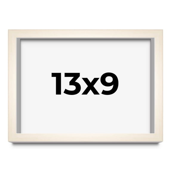 13x9 Shadow Box Cream of Wheat White Washed Display Frame | 0.875 Inches Deep Solid Wood Shadowbox