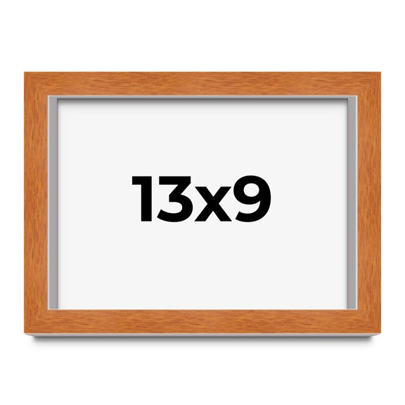 13x9 Shadow Box Frame Brown | 0.875 Inches Deep Real Wood Contemporary Shadowbox Display Frame | UV