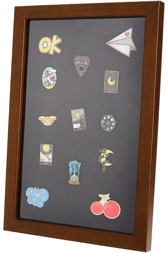 13x9 inch Pin Display Case Medal Display Frame Wood Picture Frame Cabinet Brooch Collection Display Case Military Medal Display Case for Pin Gift Badges Collectible Pins and Medals -Camel Camel DIY