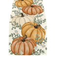 thumbnail image 1 of 13x90 Flannel Halloween Runner, Long Dining Table Scarf, Soft Absorbent Ghost Pumpkin Print Cover for Kitchen Party Buffet Holiday Decor, 1 of 3