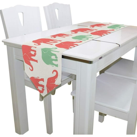 13x90in SKYSONIC Rectangle Beautiful Elephants Printed Table Runner for Wedding Birthday Holiday