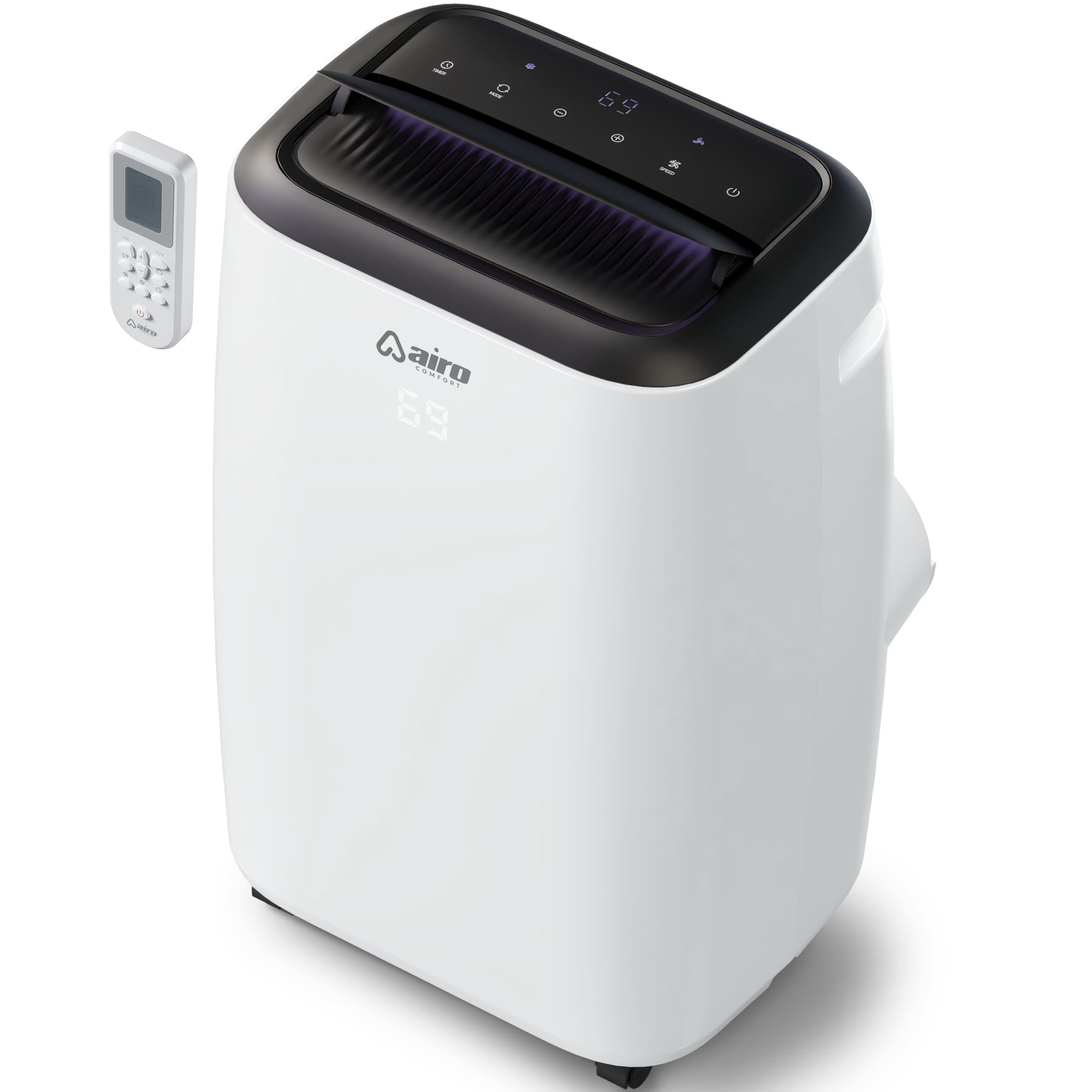 14,000 BTU (10,000 BTU DOE) Portable Air Conditioner Cools 700 Sq. Ft. with Dehumidifier and LCD Remote in White