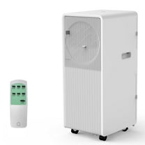 14,000 BTU Drainage-free Portable Air Conditioner for Indoor Rooms, 3-In-1 AC Unit for Bedroom 225-300 Sq.Ft, Dehumidifier, Fan, Sleep Mode, 24 Timer, Remote Control, Window Kits, White