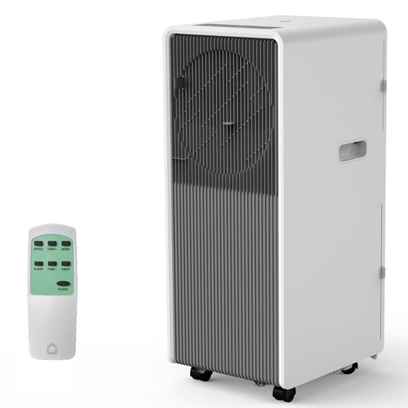 8000 BTU Drainage-free Portable Air Conditioner for Indoor Rooms, 3-In-1 AC Unit for Bedroom 225-300 Sq.Ft, Dehumidifier, Fan, Sleep Mode, 24 Timer, Remote Control, Window Kits, Grey