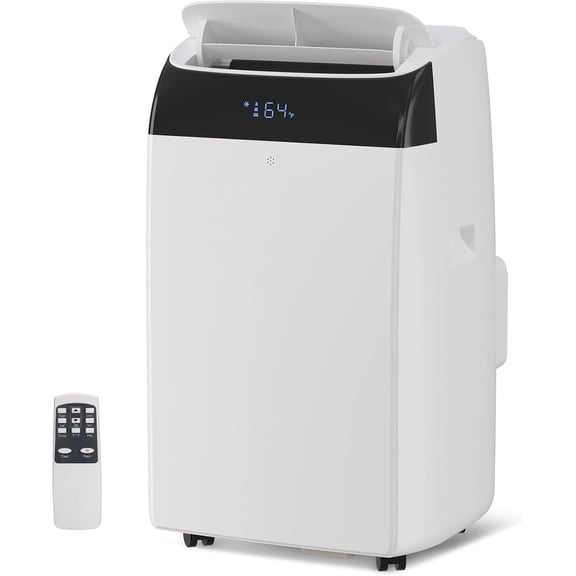 14,000 BTU Inverter Portable Air Conditioner with Dual Hose, Cools & Heats up to 700 sq.ft, Energy-Saving Portable AC Unit with Dehumidifier & Fan, Remote Control, for Bedroom & Living Room