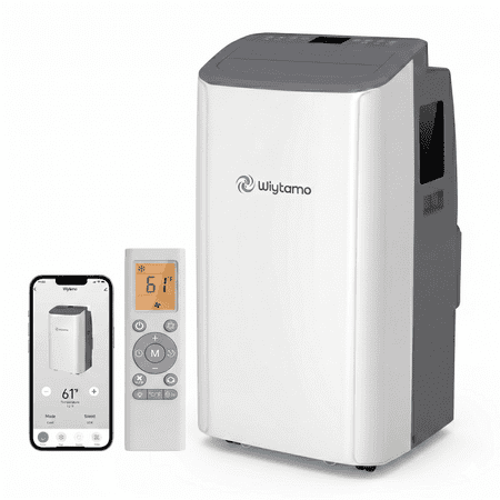 14,000 BTU Portable Air Conditioner up to 700 Sq.Ft.with Heating, Wifi Enabled, Remote Control, Auto Swing(White)