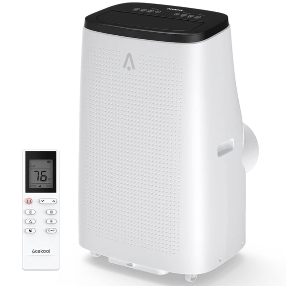 14,000 BTU Portable Air Conditioners, Cools Up to 750 Sq.ft, 3-in-1 AC Unit with Dehumidifier & Fan, Remote Control, LED Display, 24H Timer, Window Kit, White/Black