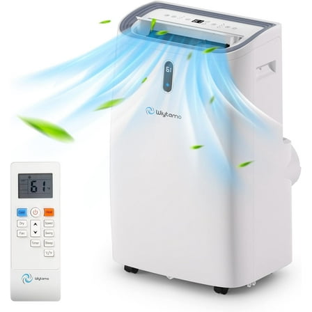 14,000 BTU Portable Air Conditioners for Rooms Up to 700 Sq.Ft, 4-in-1 Portable AC Unit, Heat, Dehumidifier & Fan with Remote Control, Auto Swing, LED Display