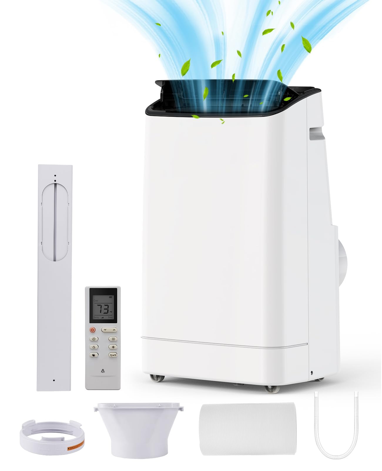 14,000BTU Portable AC with Remote, 3In1 Cool, Fan, Dehumidify Modes for 750 Sq.ft Space