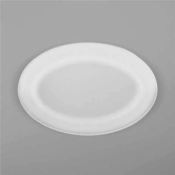 14.062 in. Royale Bright White Porcelain Oval Platter