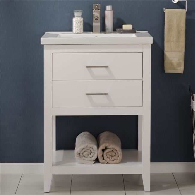 Cara 24" White Painted Birch Single Sink Bathroom Vanity
