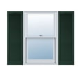 thumbnail image 1 of 14 1/2"W x 26"H Lifetime Vinyl, Custom Cathedral Top All Louver, Open Louver Shutters, w/Shutter-Loks (Per Pair), Midnight Green, 1 of 15