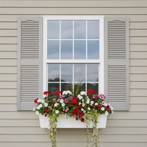 14 1/2"W x 55"H EverColor Open Louver Shutters, w/Installation Shutter-Lok's & Matching Screws (Per Pair), Paintable