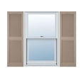 thumbnail image 1 of 14 1/2"W x 60"H Mid-America Vinyl, Standard Size Cathedral Top Center Mullion, Open Louver Shutter, w/Installation Shutter-Lok's & Matching Screws, 023 - Wicker, 1 of 14