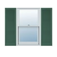 thumbnail image 1 of 14 1/2"W x 61"H Lifetime Vinyl, Custom Cathedral Top All Louver, Open Louver Shutters, w/Shutter-Loks (Per Pair), Forest Green, 1 of 15