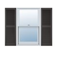 thumbnail image 1 of 14 1/2"W x 61"H Lifetime Vinyl, Custom Straight Top Center Mullion, Open Louver Shutters, w/Shutter-Loks (Per Pair), Musket Brown, 1 of 15
