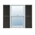 thumbnail image 1 of 14 1/2"W x 70"H Lifetime Vinyl, Custom Straight Top Center Mullion, Open Louver Shutters, w/Shutter-Loks (Per Pair), Musket Brown, 1 of 15