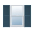 thumbnail image 1 of 14 1/2"W x 79"H Lifetime Vinyl, Custom Straight Top Center Mullion, Open Louver Shutters, w/Shutter-Loks (Per Pair), Classic Blue, 1 of 15