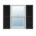 thumbnail image 1 of 14 1/2"W x 90"H Lifetime Vinyl, Custom Straight Top Center Mullion, Open Louver Shutters, w/Shutter-Loks (Per Pair), Black, 1 of 15