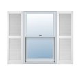 thumbnail image 1 of 14 1/2"W x 95"H Lifetime Vinyl, Custom Straight Top Center Mullion, Open Louver Shutters, w/Shutter-Loks (Per Pair), Bright White, 1 of 15