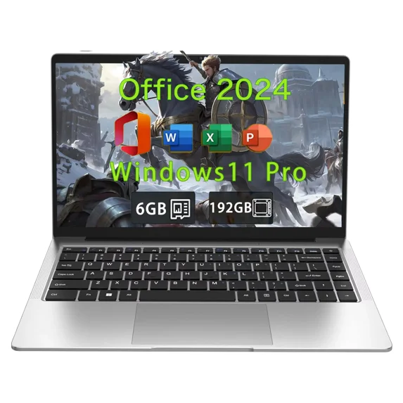 14.1" Business Laptop Windows 11 Pro Office 2024 Meeting camera Intel Celeron processor 6GB RAM 512GB StorageLightweight student Notebook PC Computer for Work, WiFi5, BT 4.2