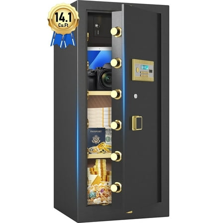 14.1 Cubic Feet Extra Large Safe Box, Heavy Duty Big Safe with Security Double Key Lock & Seperate Lock Box