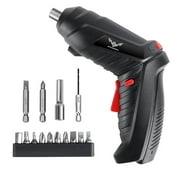 14 in 1 Electric Screwdriver Cordless Rechargeable Small Power Drill Set 3.6V Li-ion 3.5Nm Max Torque Electric Rotatable with LED Light Screwdriver for Home Office DIY Tools (Black)