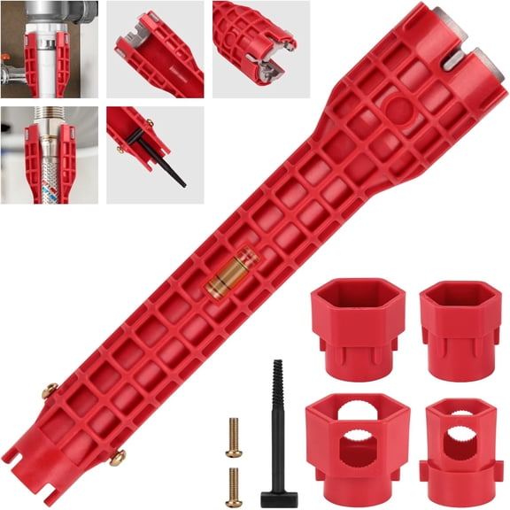 14 in 1 Faucet and Sink Installer, Multifunctional Basin Wrench, Faucet Wrench for Undermount Sink, Kitchen Bathroom Toilet, Ideal for Tight Spaces Installation and Repairs Tools