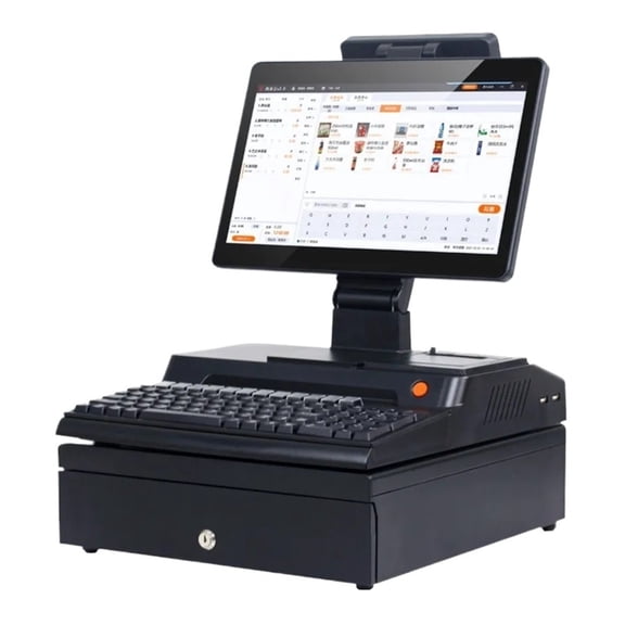 14.1 Inch Touch Screen, Cash Box, Keyboard, Built-in 58mm Printer Whole Packa POS Computer Factory POS System Cash Register ,Easy to Setup