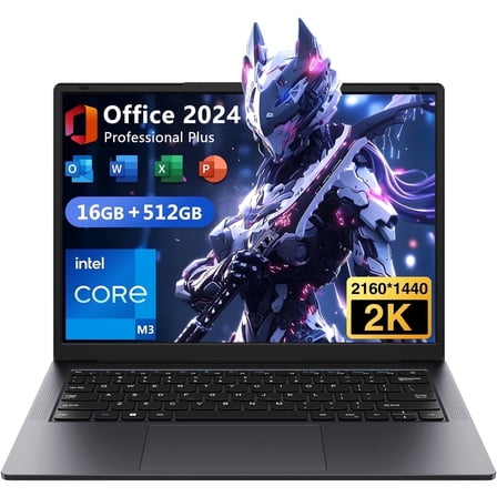 18.5" Laptop 24GB RAM 1TB SSD,Intel Core i3 Processor,Windows 11 Pro Notebook Computer,MS Office 365,QHD Display, Ultra-Thin and Lightweight