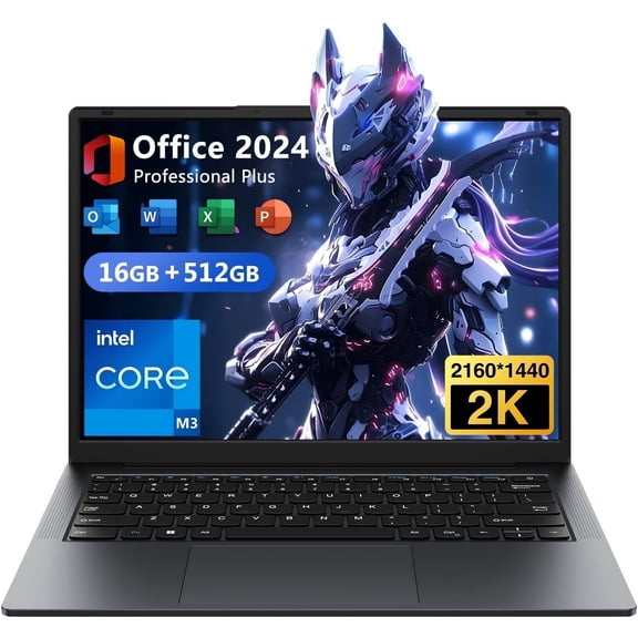 18.5" Laptop 24GB RAM 1TB SSD,Intel Core i3 Processor,Windows 11 Pro Notebook Computer,MS Office 365,QHD Display, Ultra-Thin and Lightweight