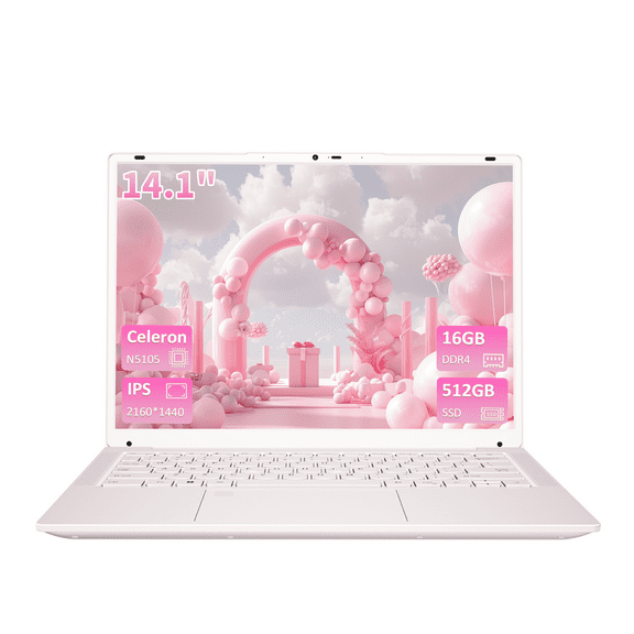 14.1" Laptop,Intel Celeron N5105(Beat N5095, 4C/4T), 16GB RAM, 512GB SSD Backlit Keyboard, Win11 Pro