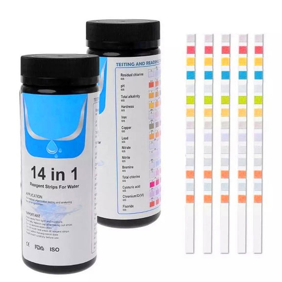 14 in 1 Pool & Spa Test Strips 50 Count, Fast Accurate Water Quality Test Strips for Swimming Pool Hot Tub, Test pH Chlorine Alkalinity Hardness Nitrate, Complete Home Water Testing Kit