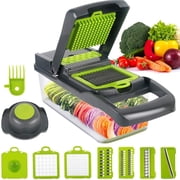 14 in 1 Vegetable Chopper, Pro Onion Chopper, Multifunctional Food Chopper, Kitchen Vegetable Slicer Dicer Cutter,Veggie Chopper With 8 Blades,Carrot Chopper With Container-kitchen essentials