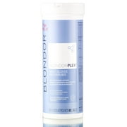 14.1 oz , Wella Blondor Plex Multi-Blonde Dust-Free Powder Lightener 7 levels lift hair beauty, Pack of 1 w/ Sleekshop Pink Comb