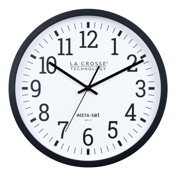 14.10 Inch Insta-Set Wi-Fi Analog Wall Clock