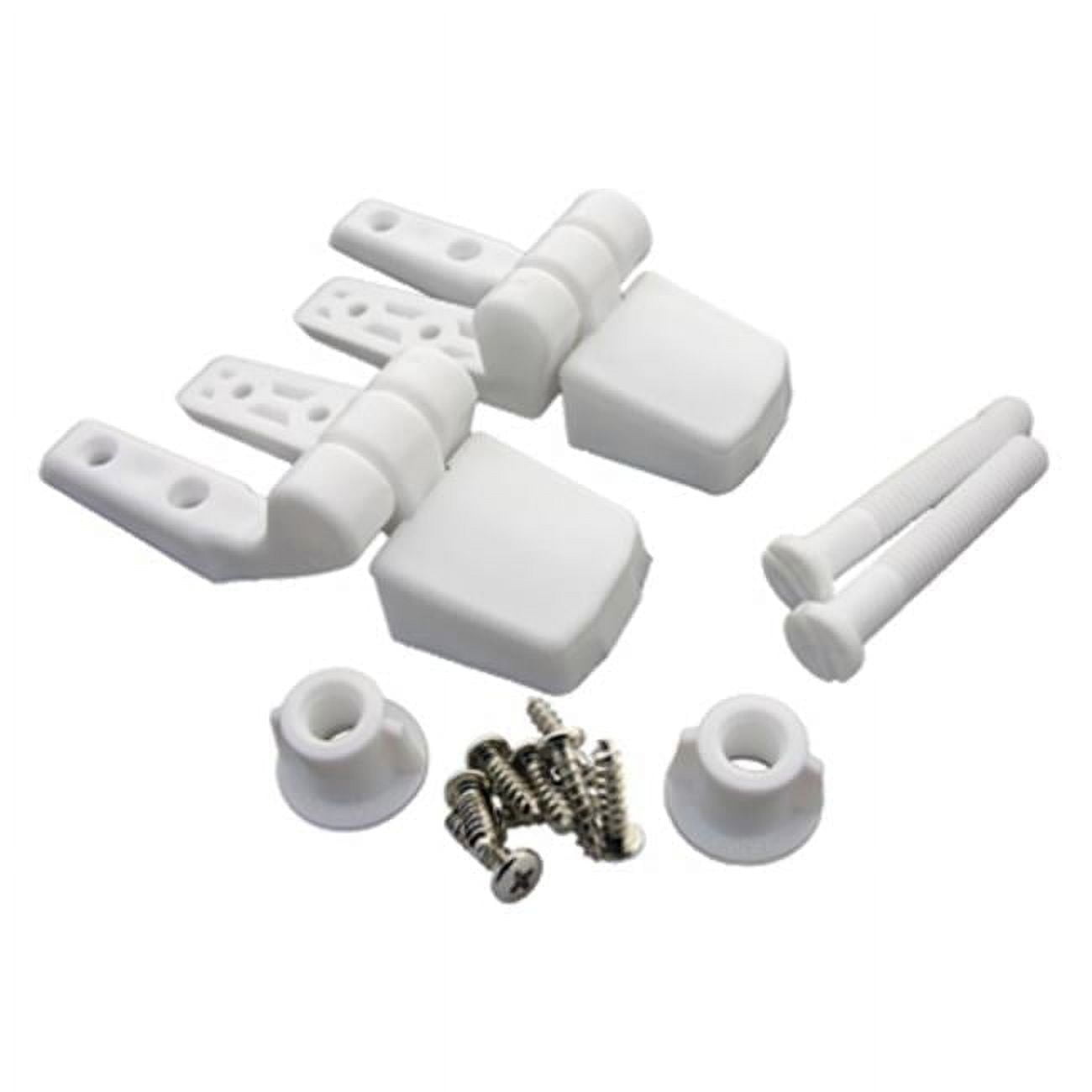 14-1039 Plastic Replacement Toilet Seat Hinge, 2 Piece, White